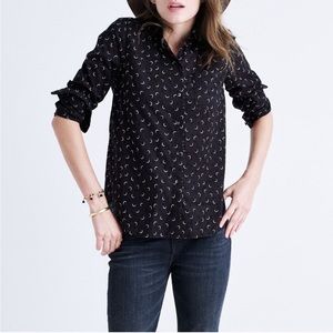 Madewell Shrunken Ex-Boyfriend Shirt Crescent Moon Sz Medium